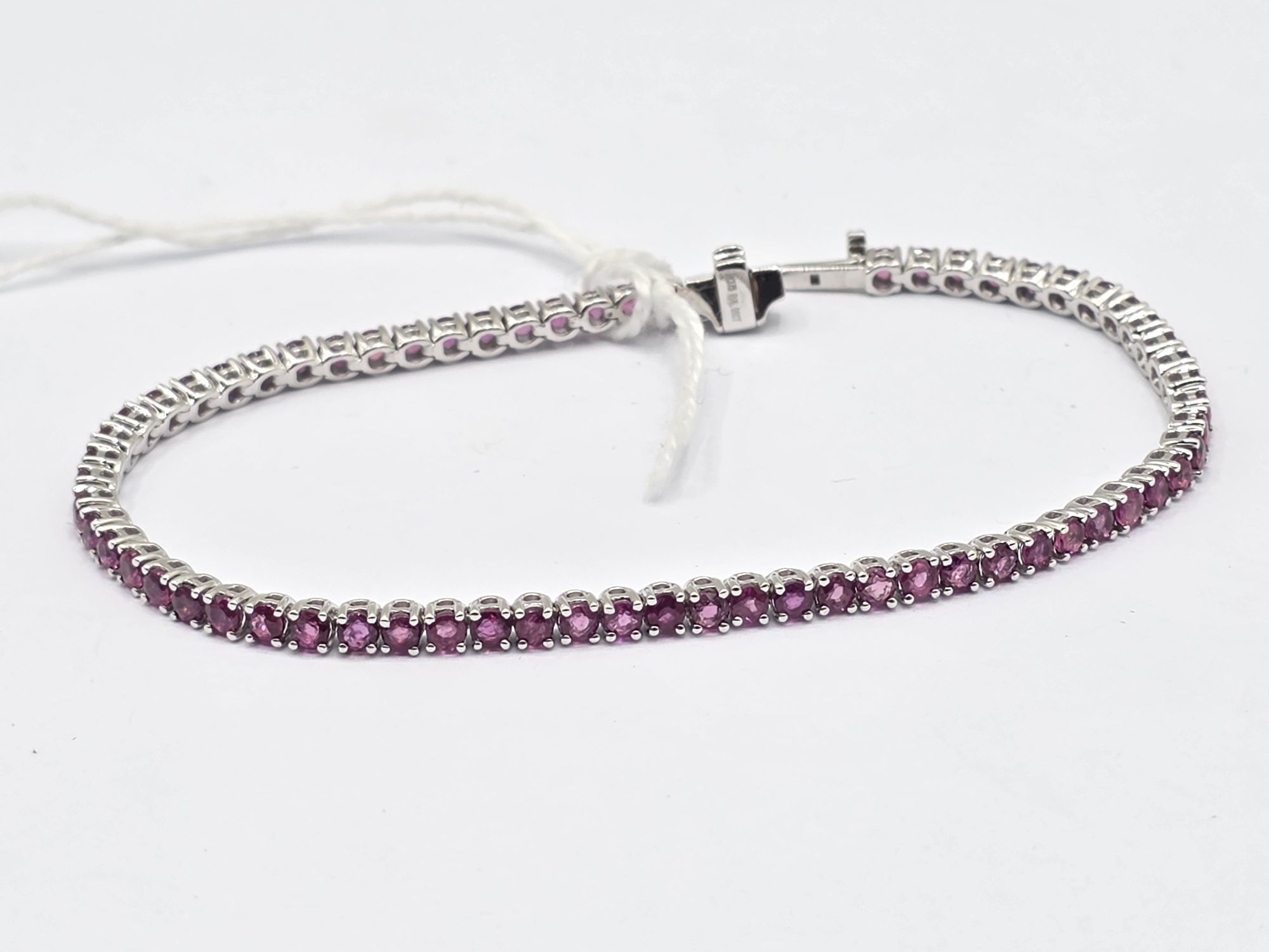 9ct Gold And Ruby Line Bracelet