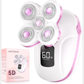 ELECTRIC RAZORS FOR WOMEN, RECHARGEABLE ROTARY PAINLESS SHAVER FOR LEGS BIKINI FACIAL HAIR REMOVAL, BODY WET/DRY RAZOR WATER RESIS