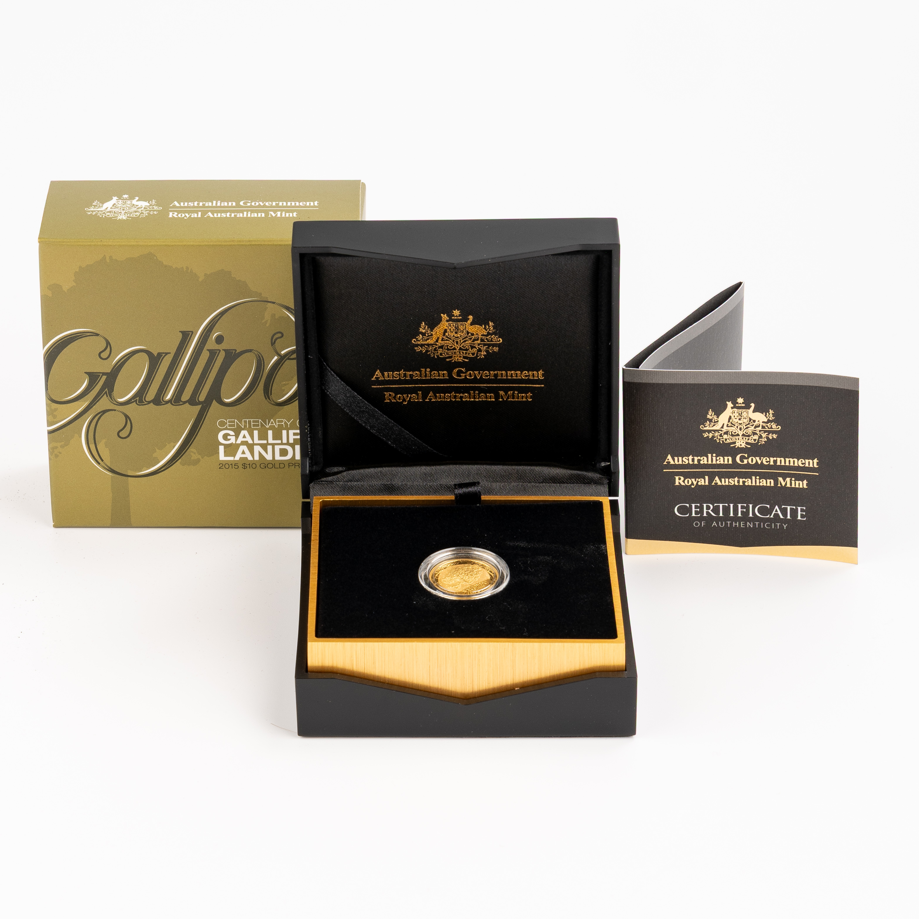 317 · Elizabeth II, Centenary of Gallipoli Landing Gold Proof, Ten Dollars, 2015,  FDC