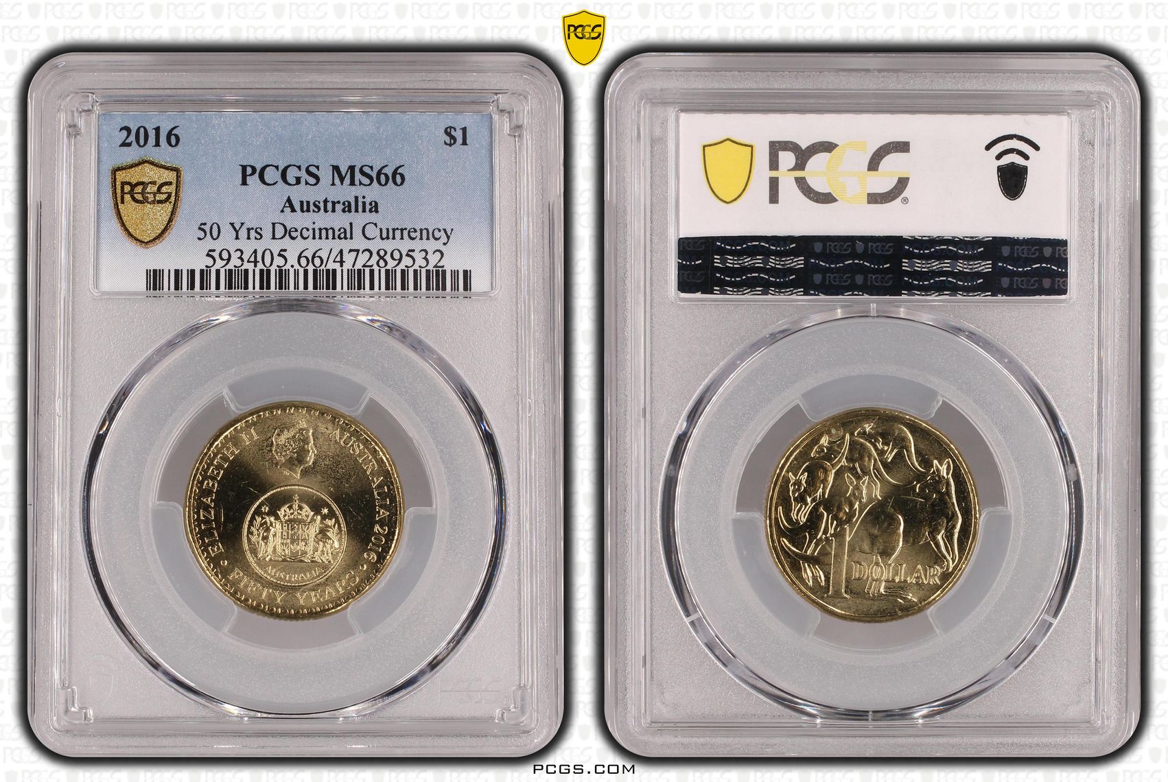 50 Yrs Decimal Currency, One Dollar, 2016, PCGS MS 66