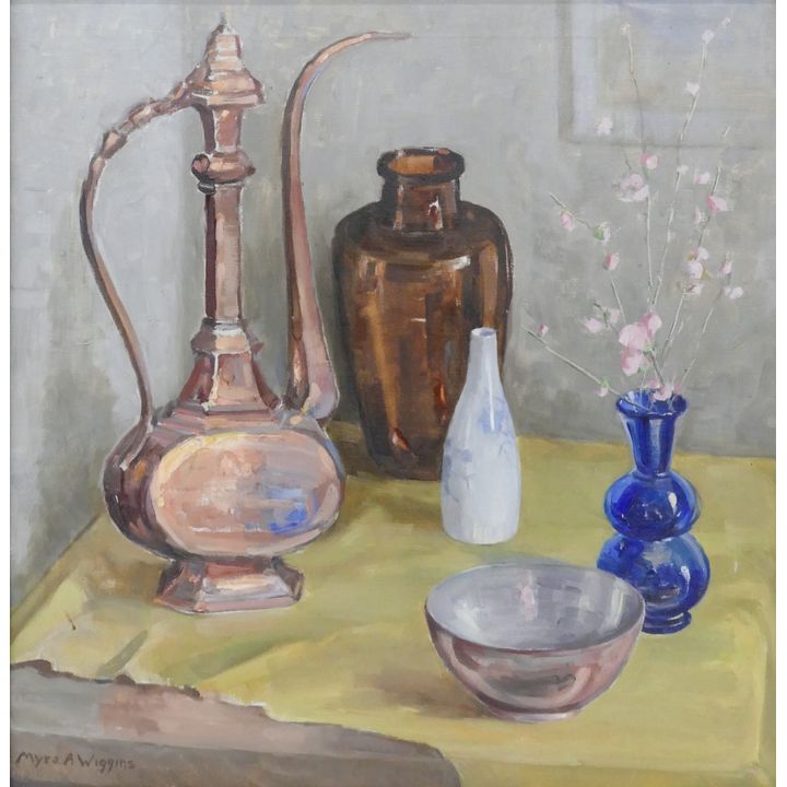 Myra Wiggins ''Metals with Glass and Porcelain'' 1915 Oil