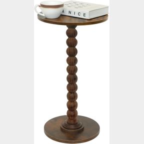 FULTYLE ROUND SIDE TABLE, SMALL DRINK TABLE FOR SMALL SPACES, MODERN ACCENT NIGHTSTAND WITH SOLID WOOD LEG FOR LIVING ROOM, BEDROO