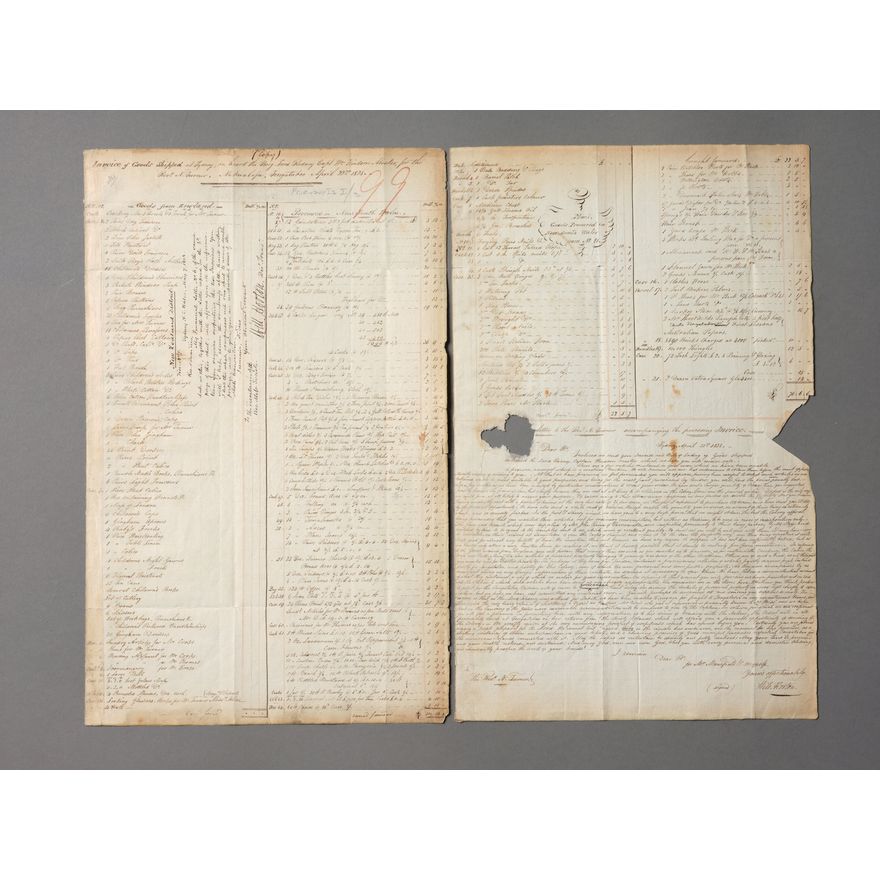 ENTERPRISE – BILL OF LADING - APRIL 21ST 1828.     [2 items]