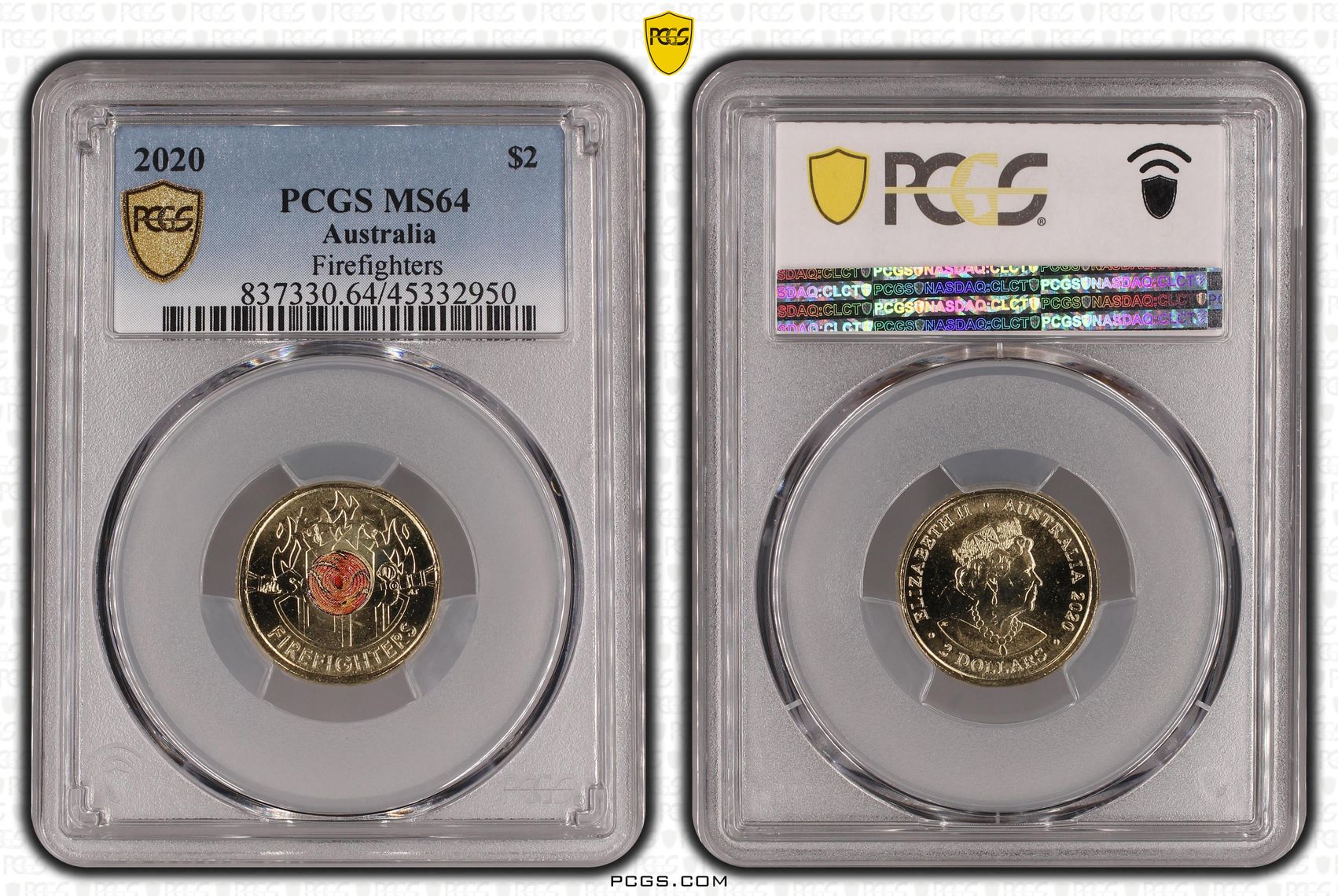 Elizabeth II, Firefighters, Two Dollar, 2020, PCGS MS64