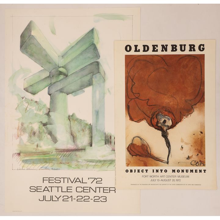 2pc Claes Oldenburg ''Festial '72'' Poster etc. 37''x25'' Largest