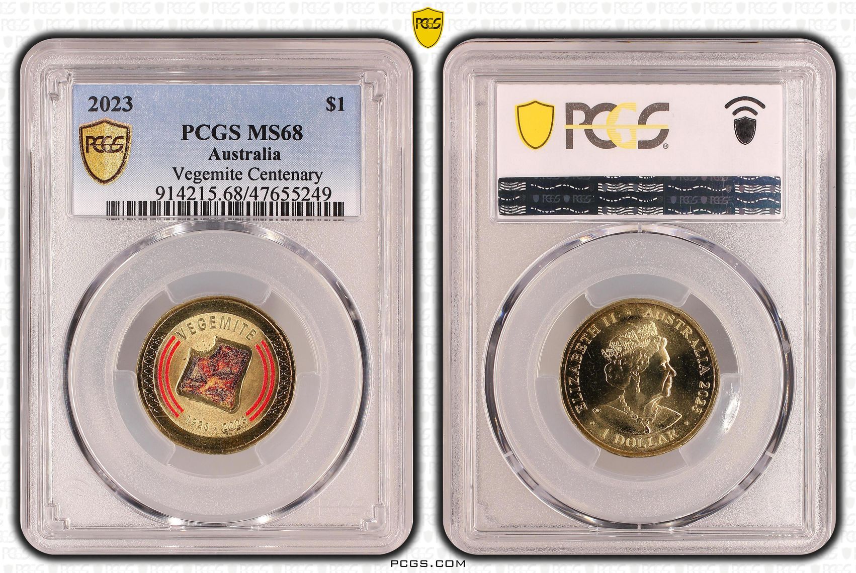 Vegemite Centenary, One Dollar, 2023, PCGS MS 68