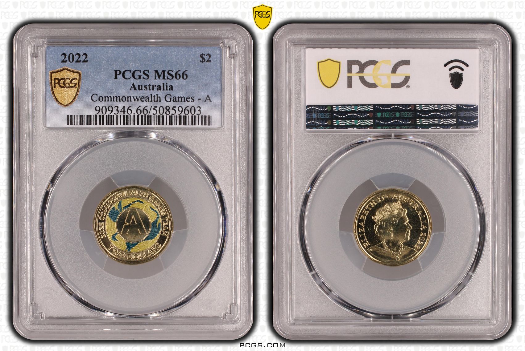 Commonwealth Games - A Colorized, Two Dollar, 2022, PCGS MS66