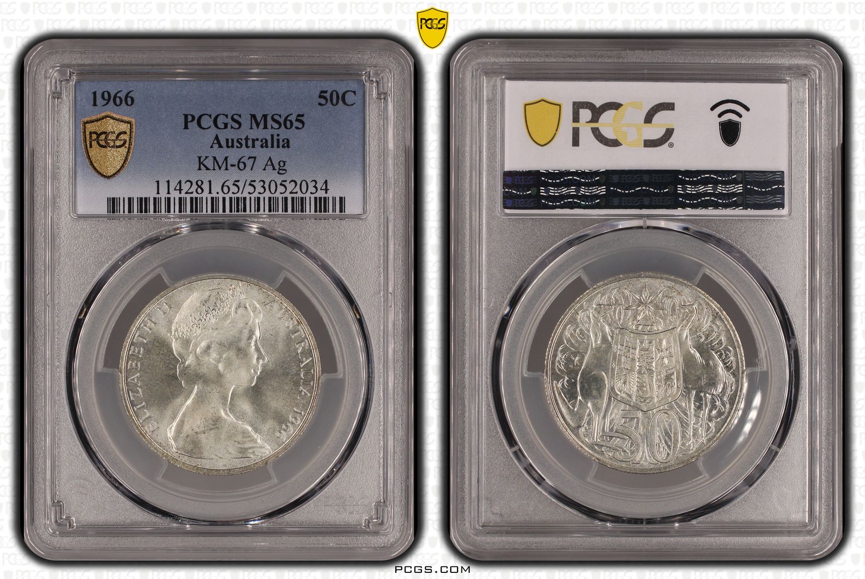 KM-67 Silver, Fifty Cents, 1966, PCGS MS65