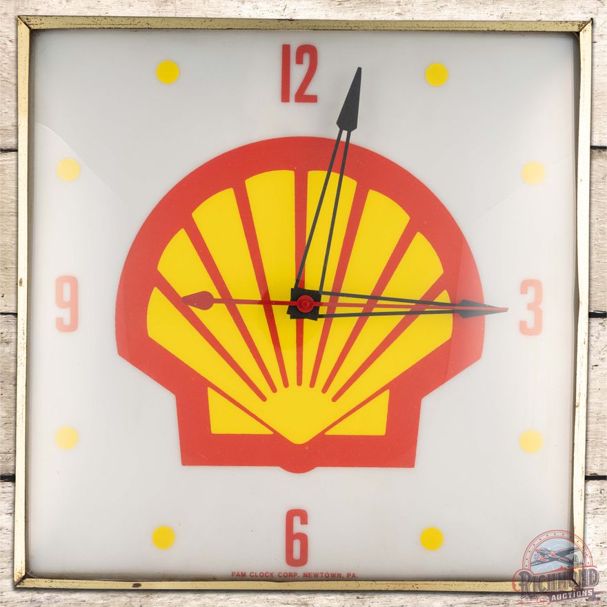1983 Shell Gasoline Motor Oil PAM Lighted Advertising Clock