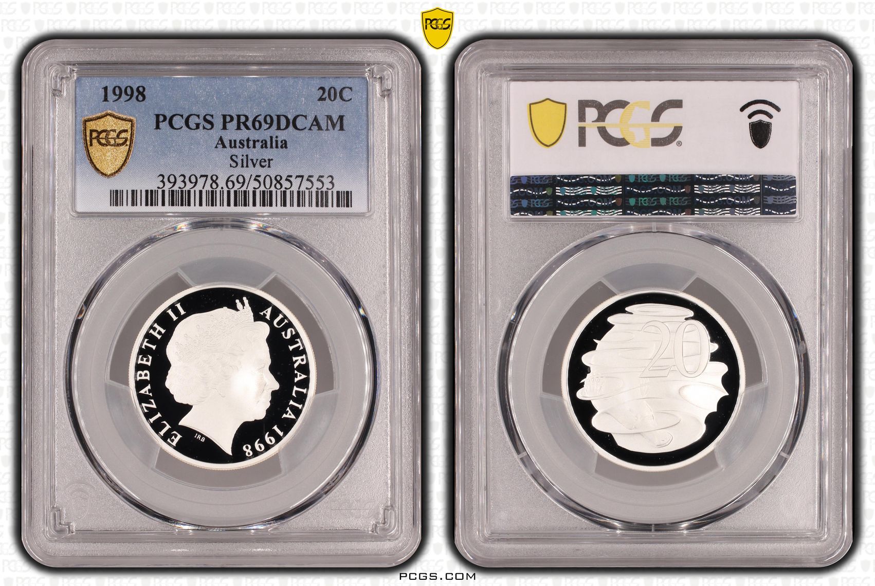 Silver , Twenty Cent, 1998, PCGS PR69DCAM