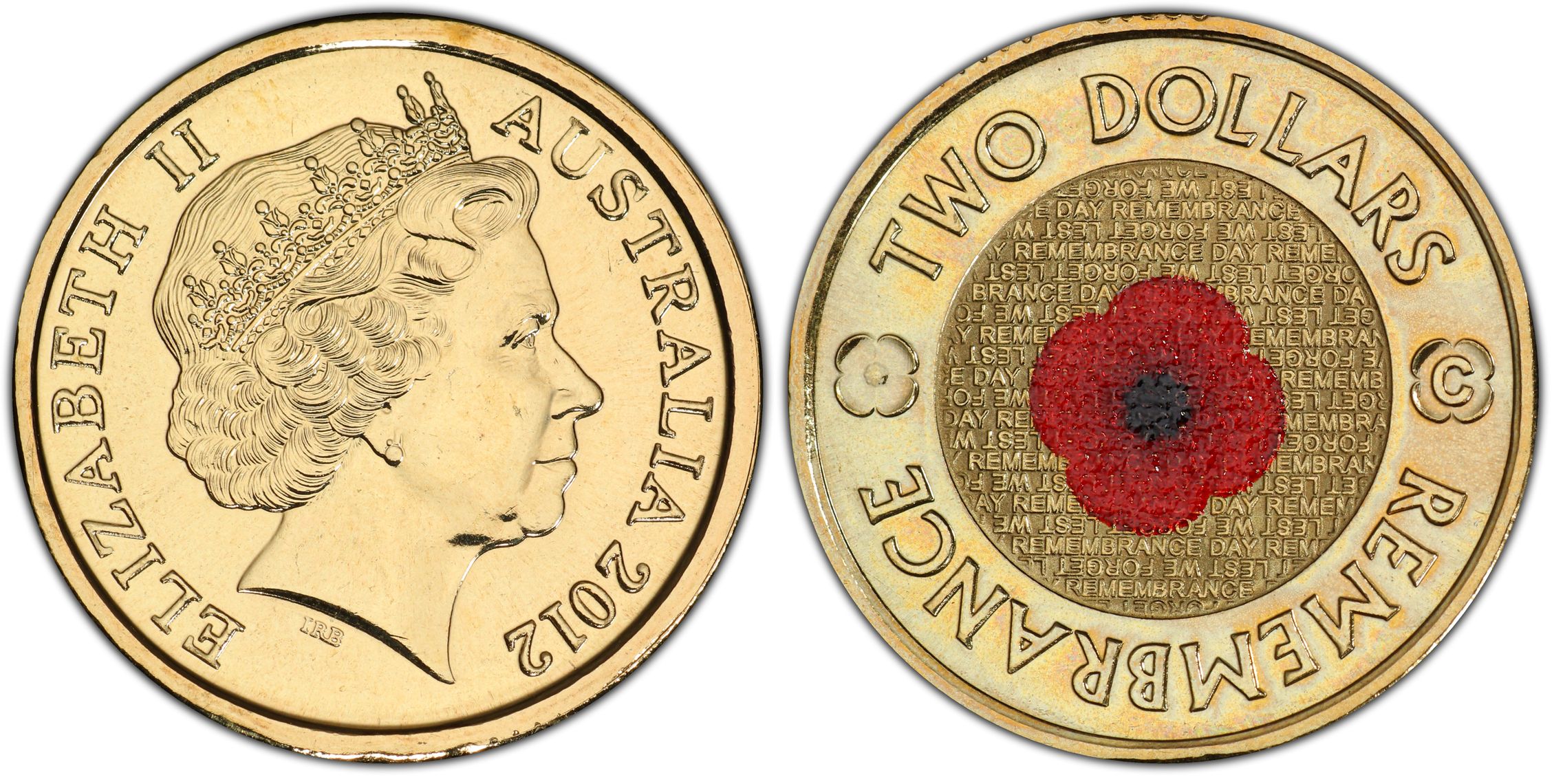 2012-C Aus $2 Remembrance Day Colorized PCGS MS68