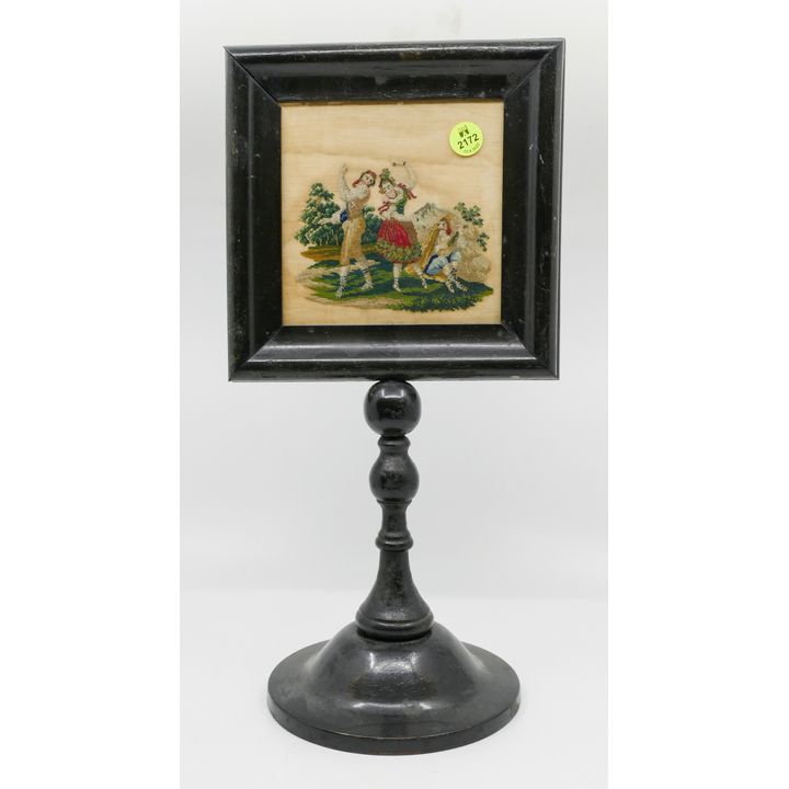 Victorian Pettipoint Standing Table Screen 15''