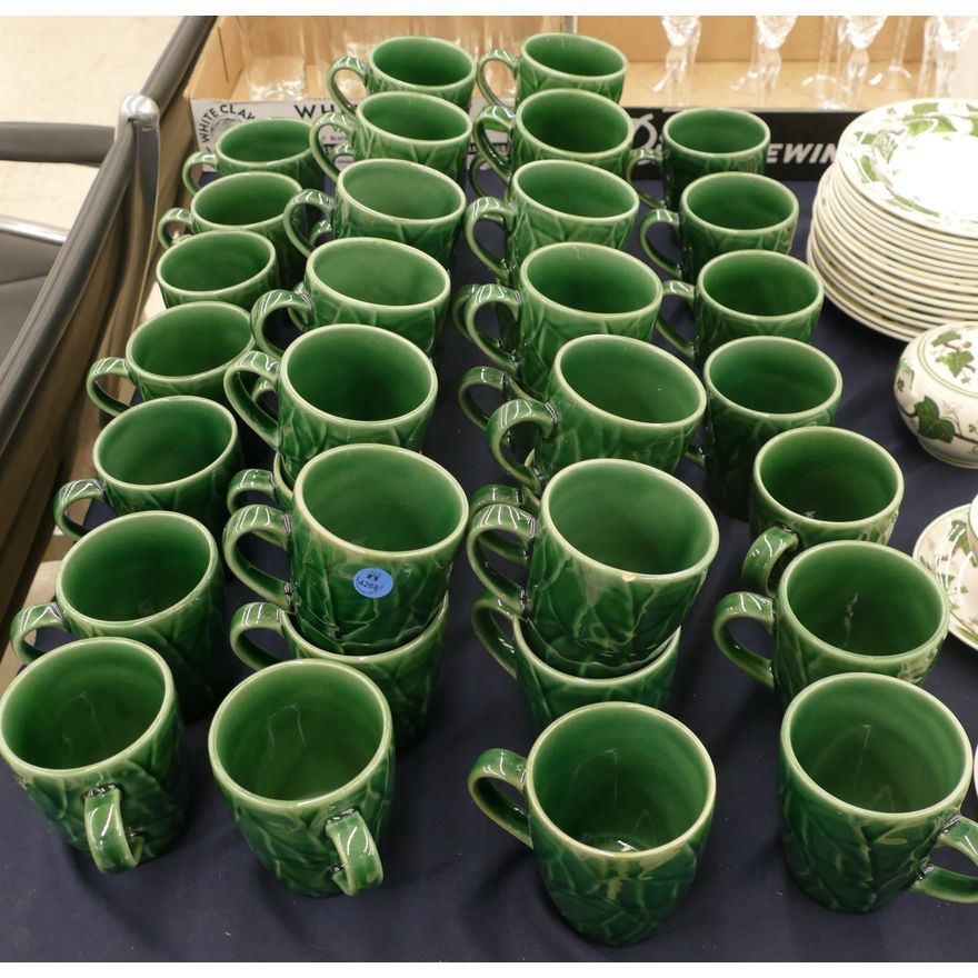 40pc Pier 1 Cabbage Leaf Mugs