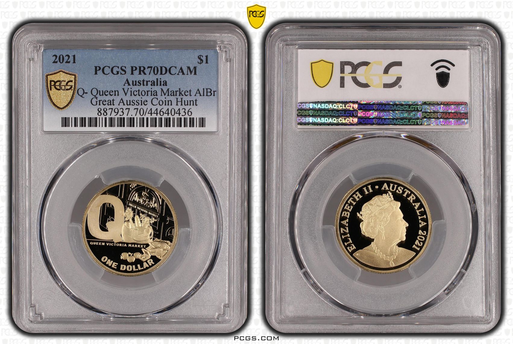 Elizabeth II, Q- Queen Victoria Market AlBr, One Dollar, 2021, PCGS PR 70DCAM