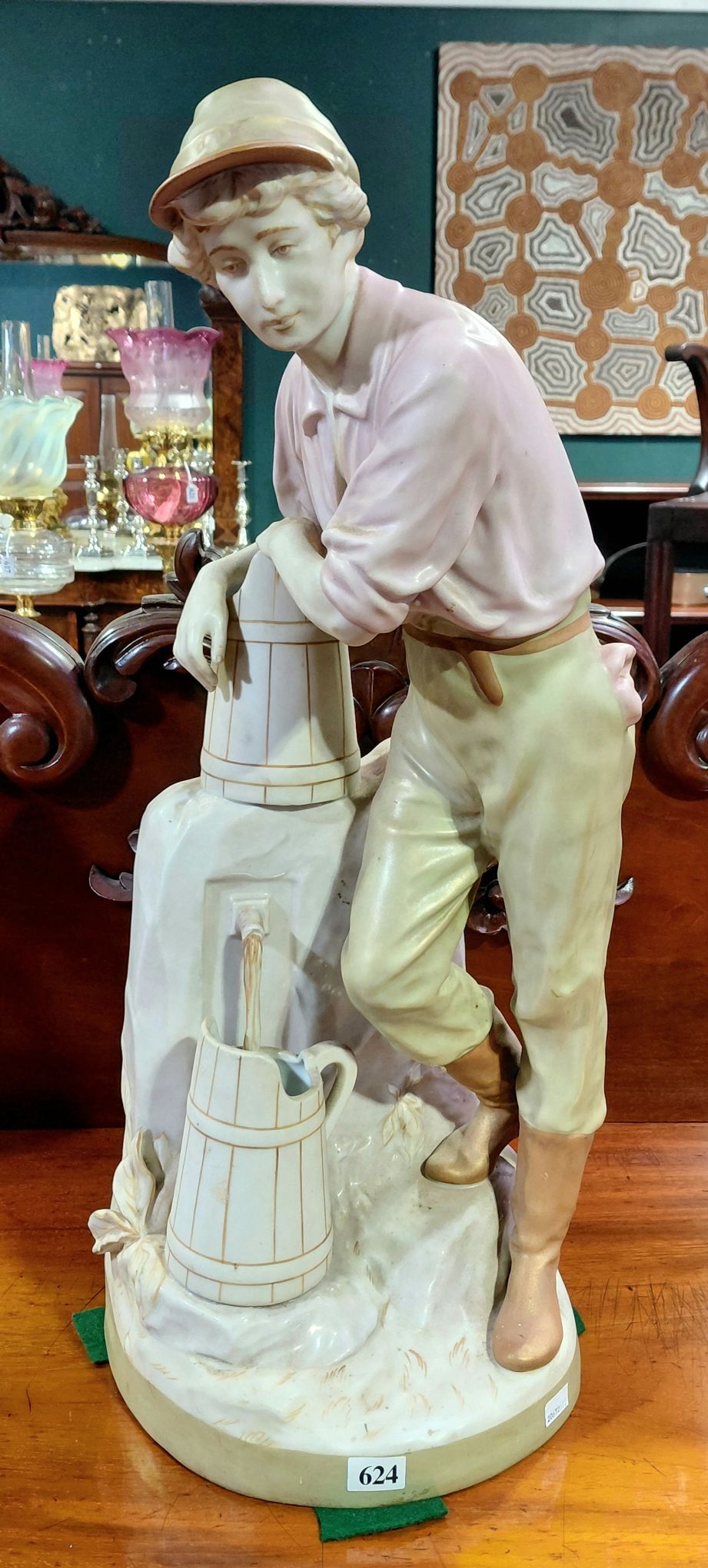 LARGE AMPHORA FIGURAL STATUE