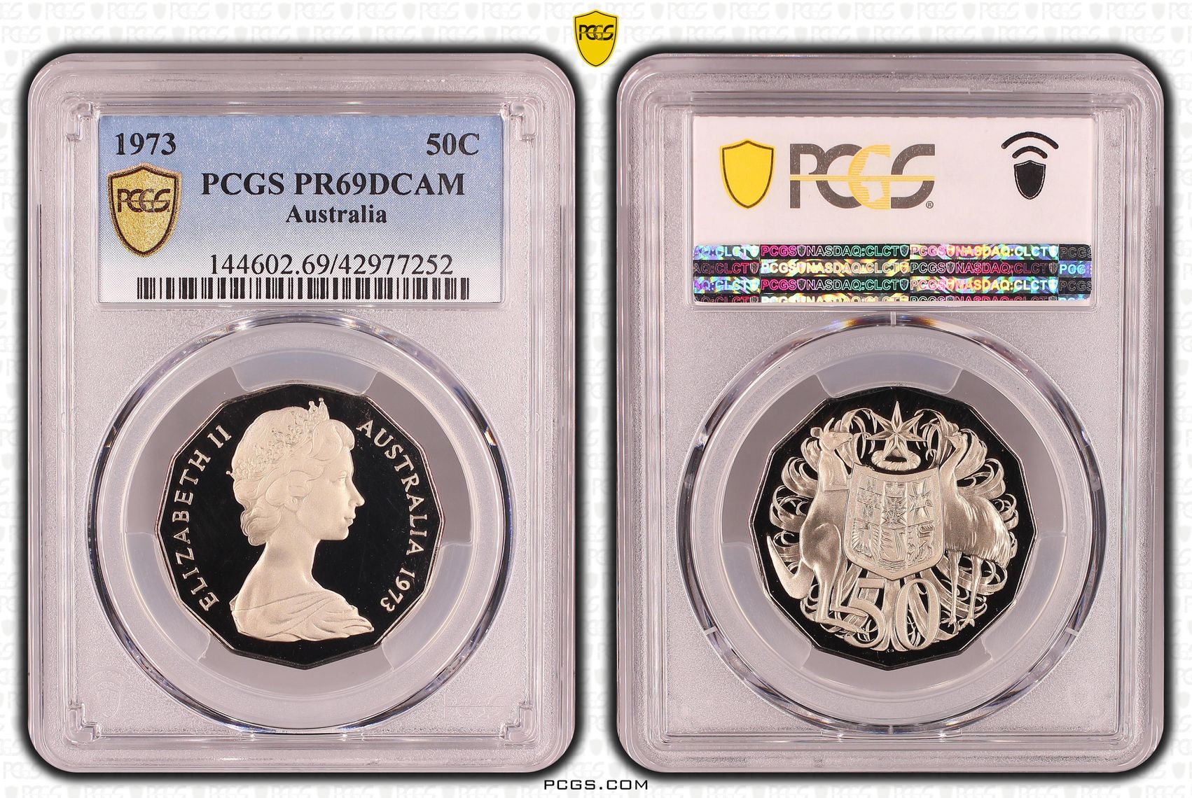 Elizabeth II, Fifty Cent, PR69DCAM , 1973