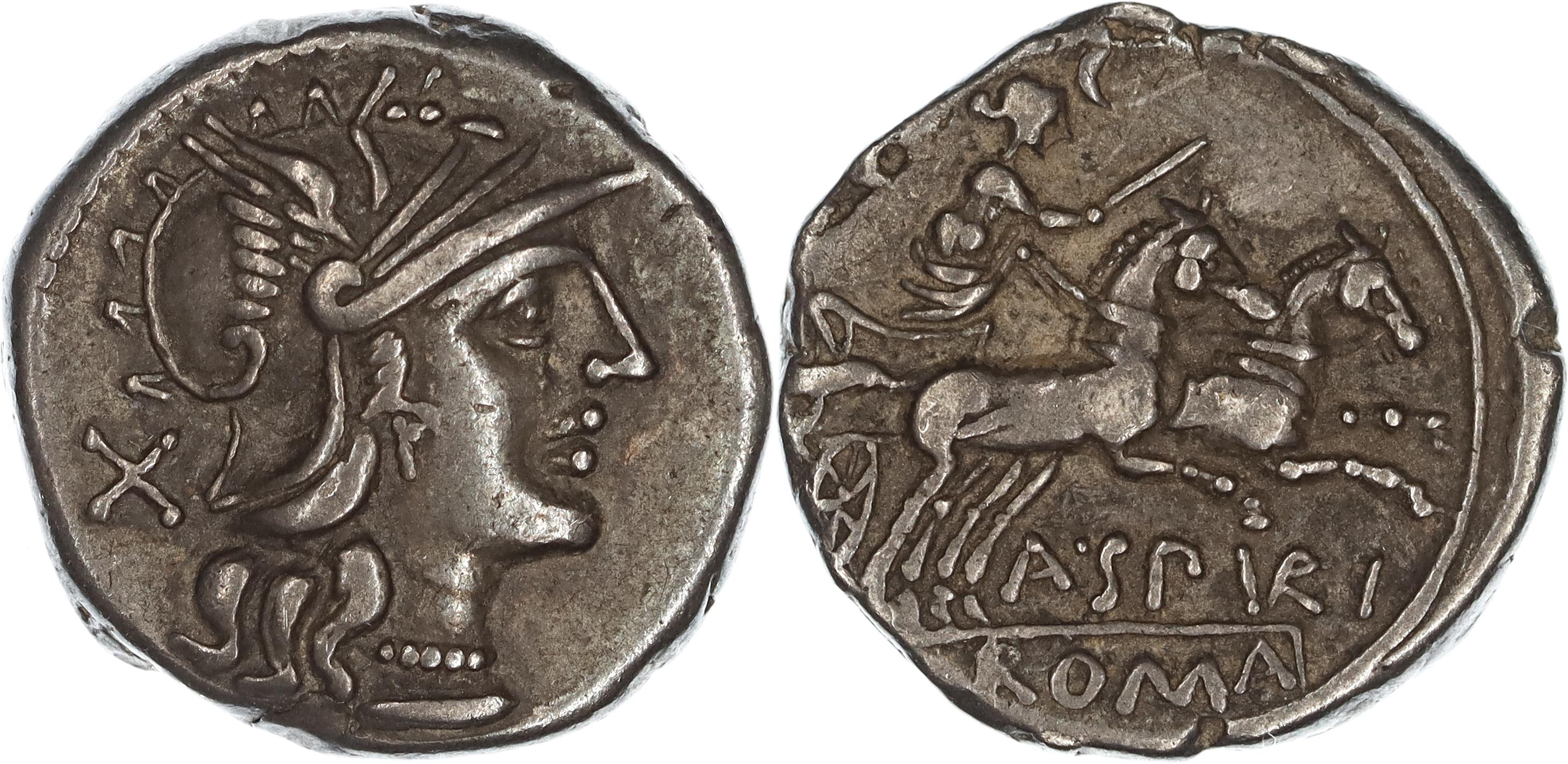 Roman Republic, A. Spurilius, Silver Denarius, 139 BC, gVF