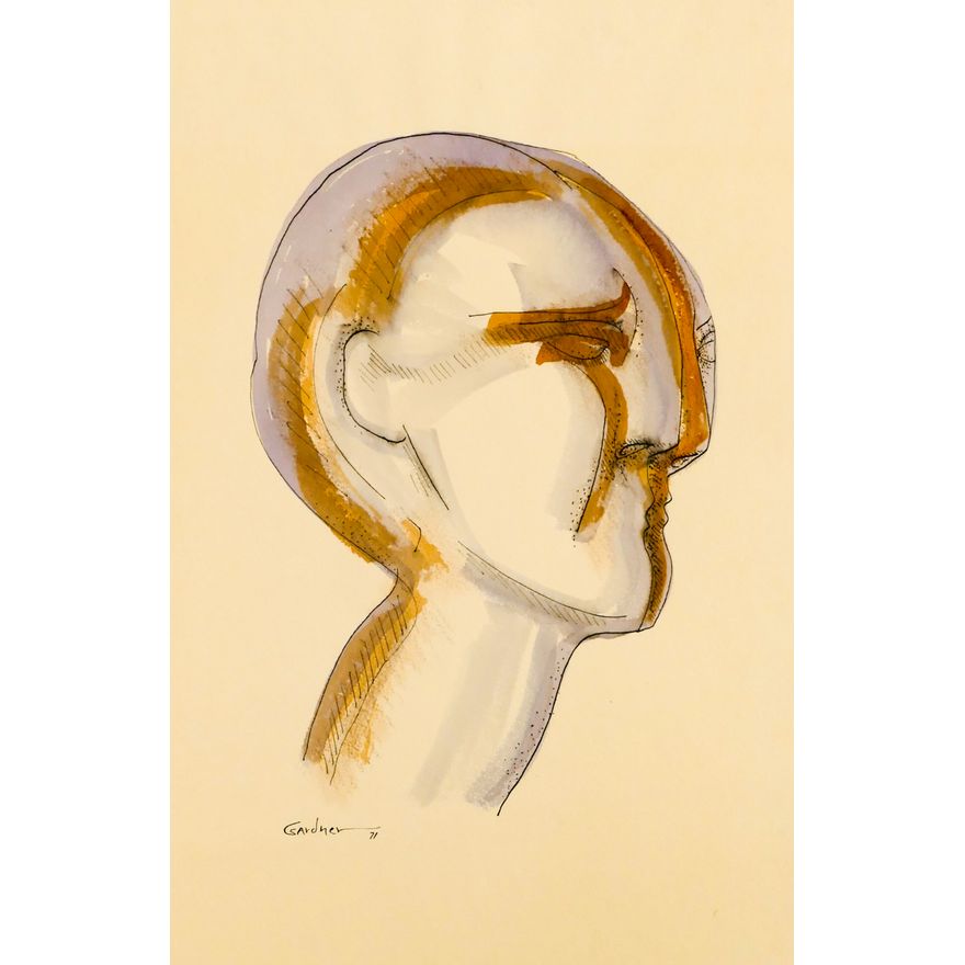 Byron Gardner ''Brown Nose'' 1971 Ink & Watercolor