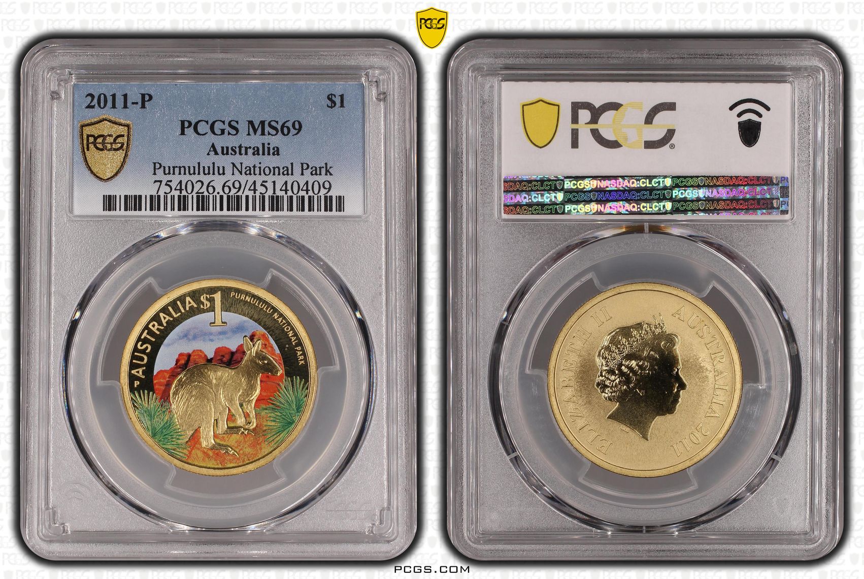 2011-P Australia One Dollar, $1 Purnululu National Park PCGS - MS69 POP 5/0 -409