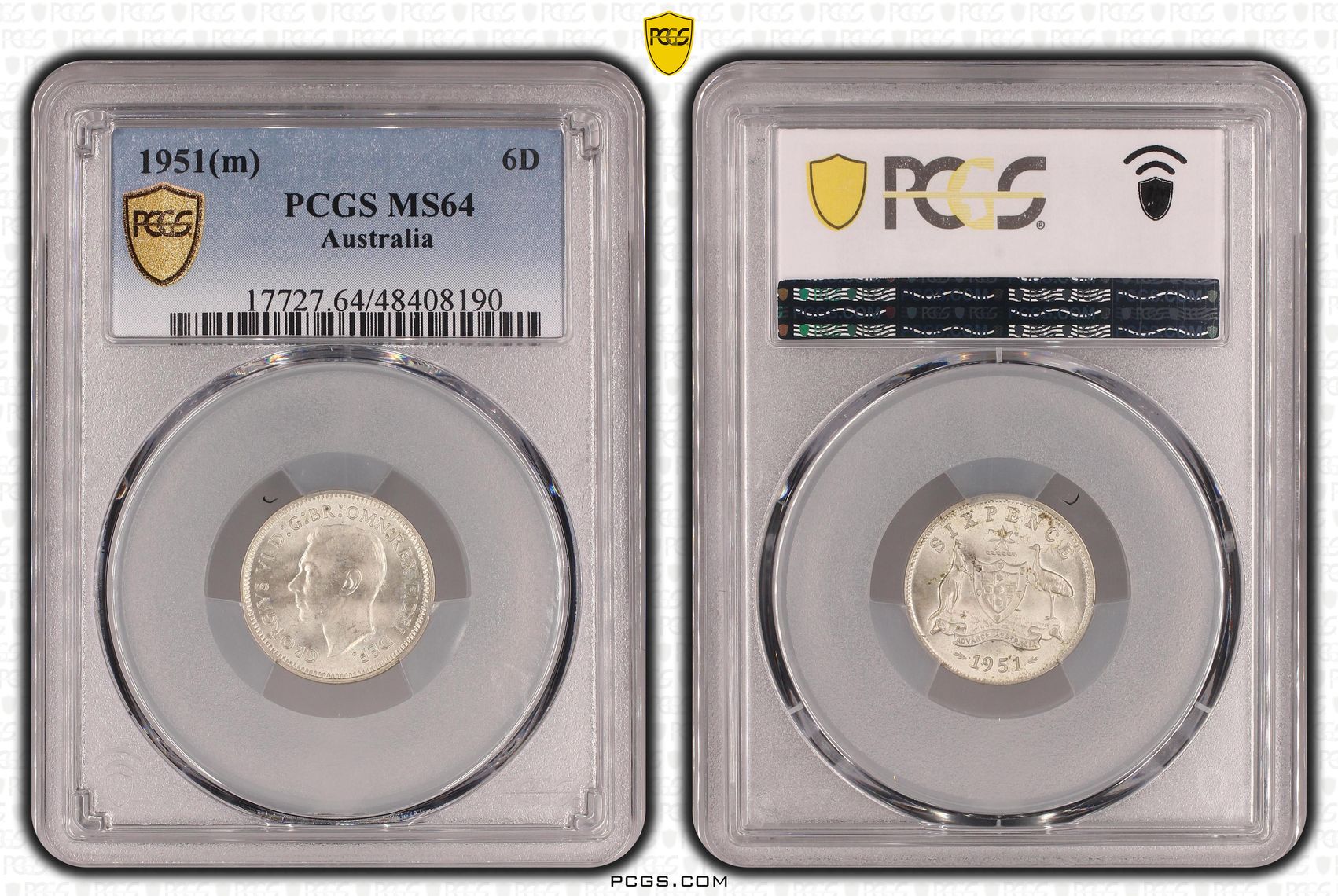 Edward VII, Sixpence, 1951(m), PCGS MS64