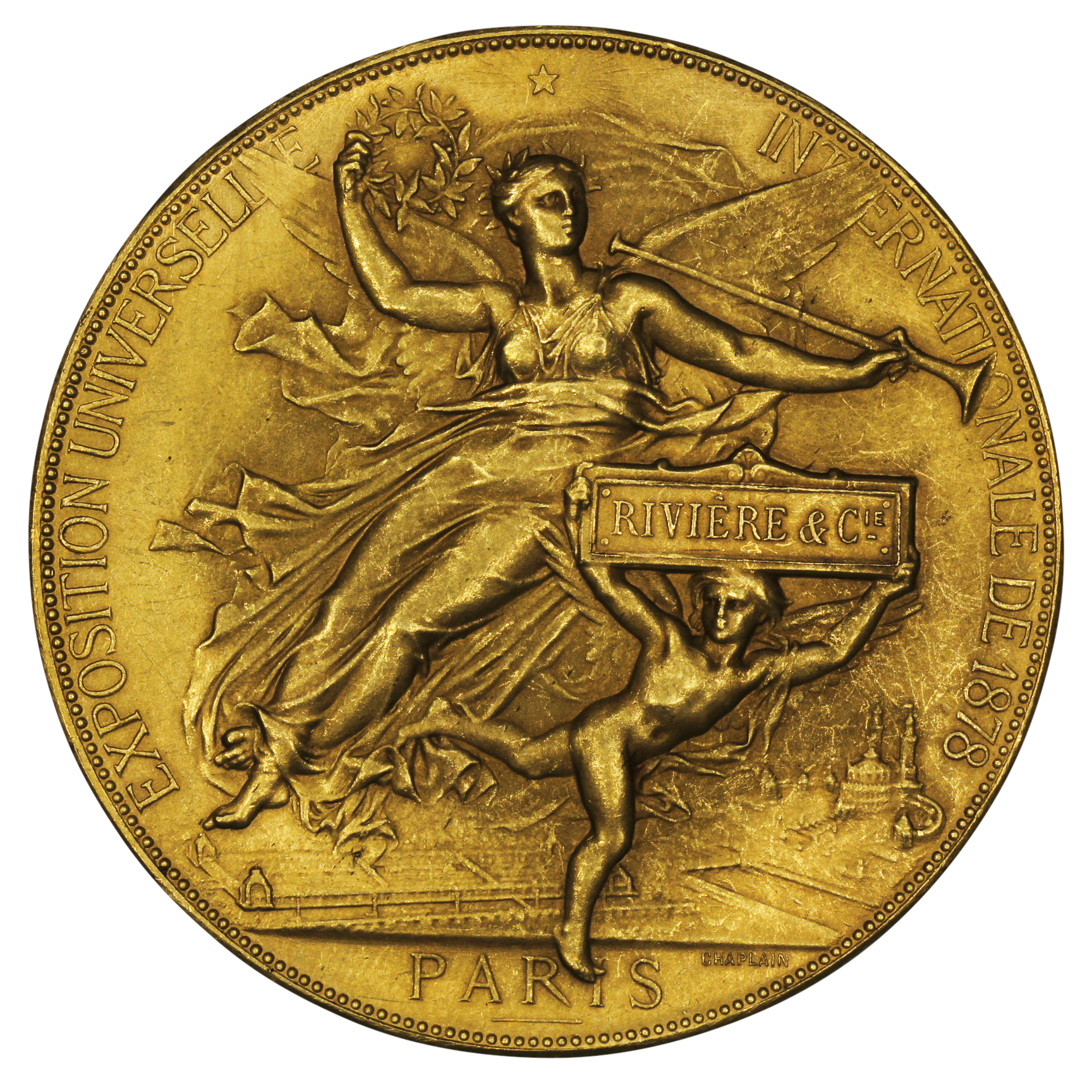 54. · France, Paris Exposition Universelle Internationale Gold Medal, 1878, aFDC