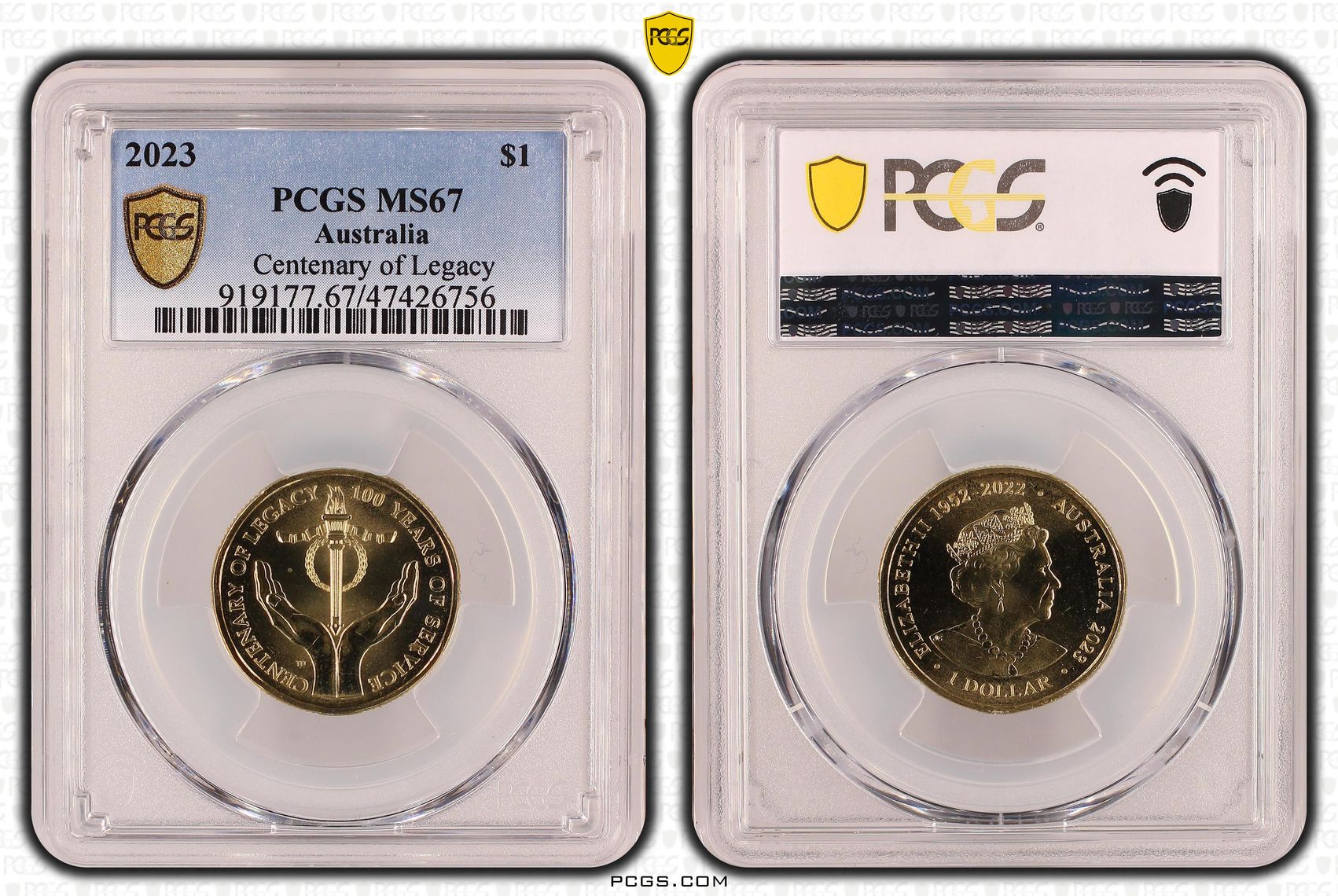 Centenary of Legacy, One Dollar, 2023, PCGS MS 67