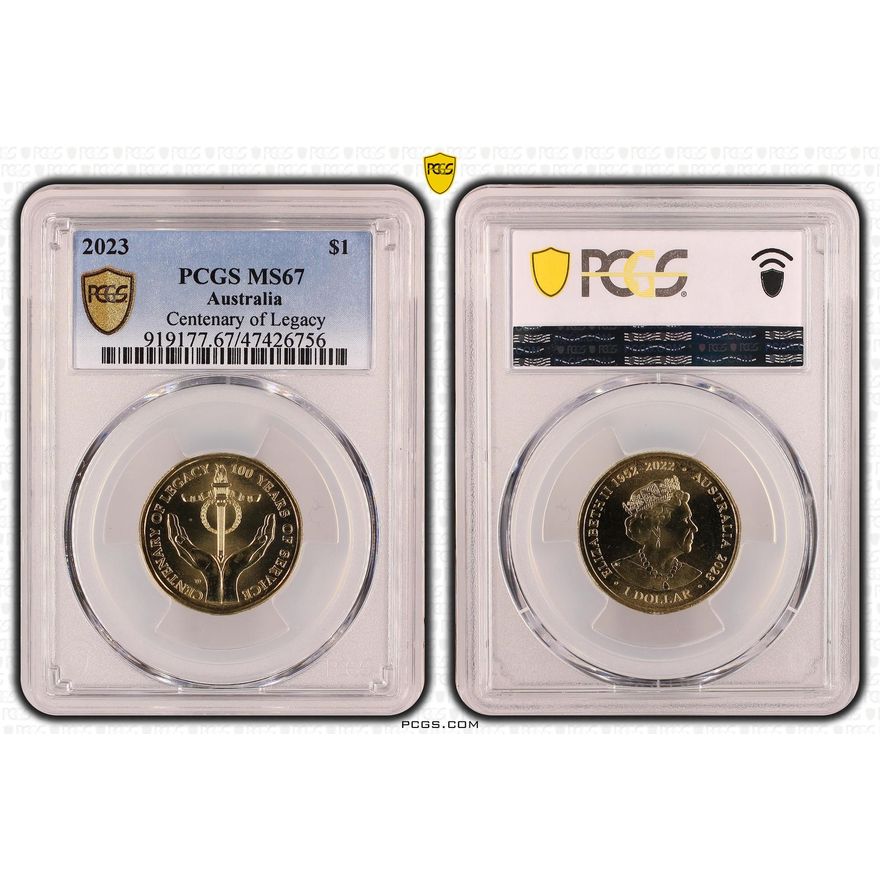 Centenary of Legacy, One Dollar, 2023, PCGS MS 67