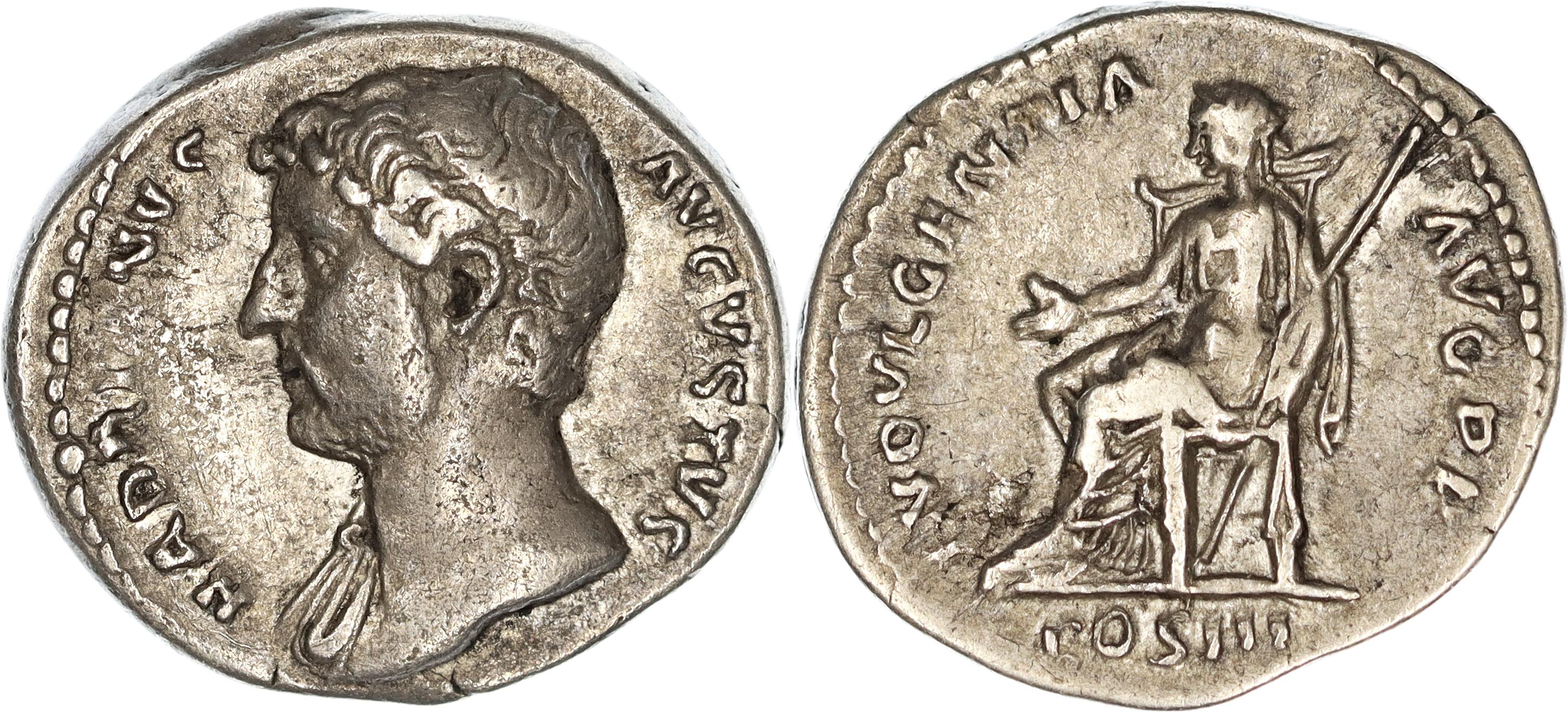 Roman Empire, Hadrian, Silver Denarius, 132-134 AD, nVF