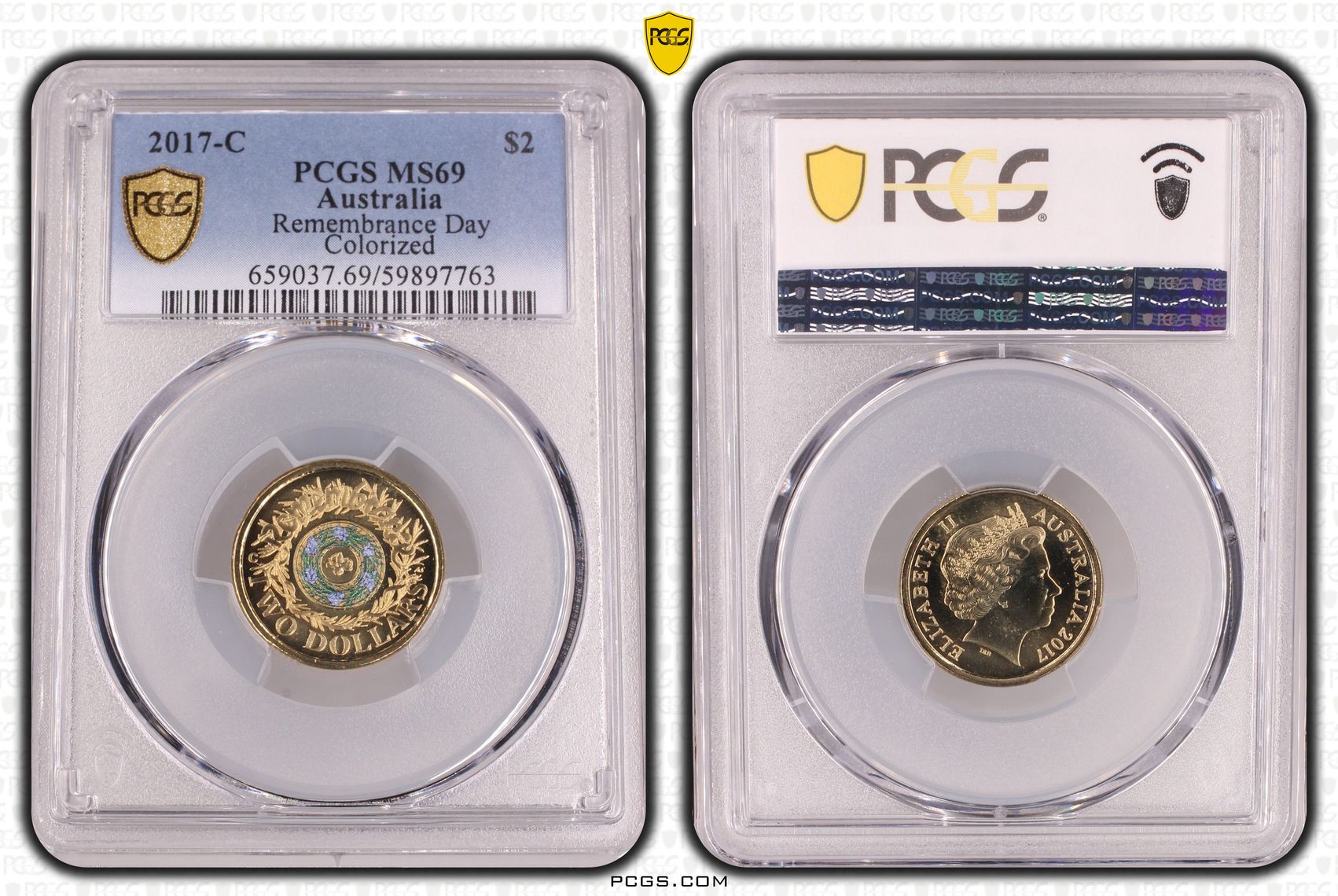 Remembrance Day Colorized, Two Dollar, 2017-C, PCGS MS69