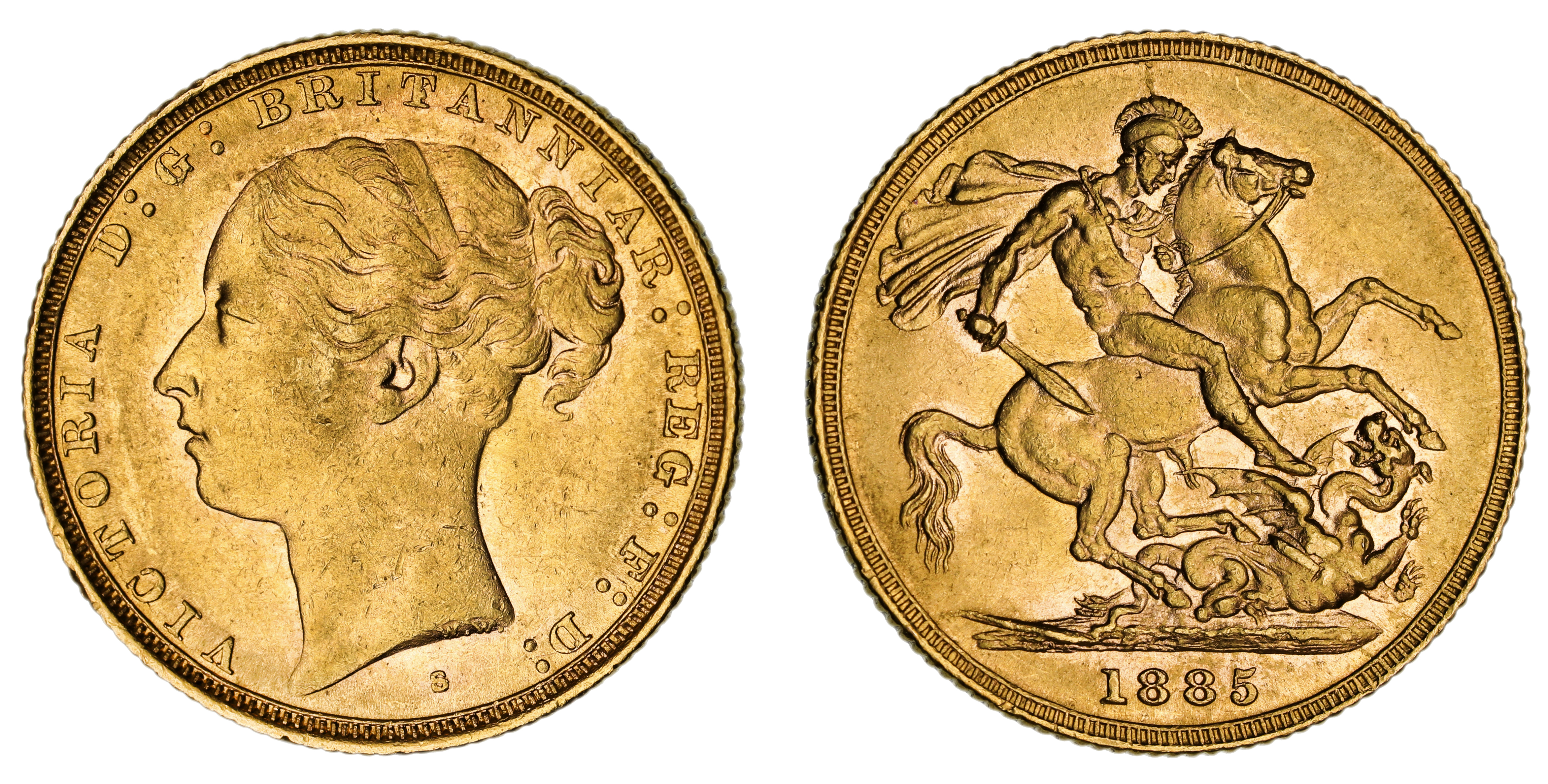 Victoria, St. George Reverse - Sydney Mint - Young, Sovereign, 1885, EF