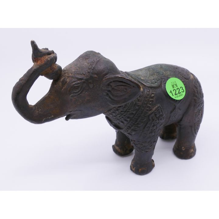 Old Thai Bronze Elephant Figure- 7''