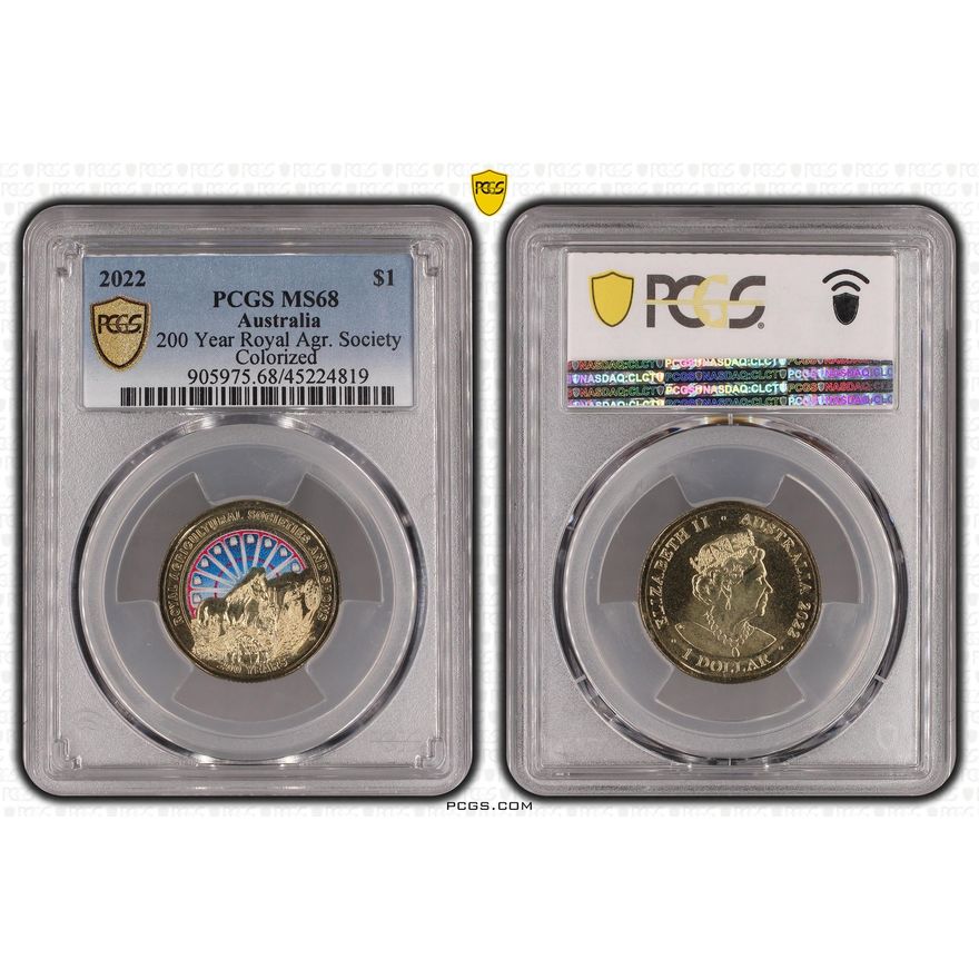 200 Year Royal Agr. Society, One Dollar, 2022, PCGS MS 68