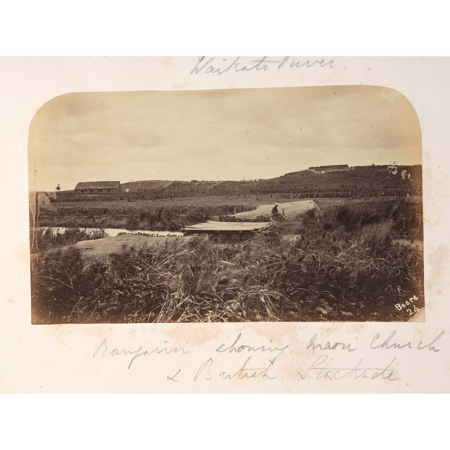 Daniel Manders Beere 'Rangiriri Showing Māori Church and British Stockade'