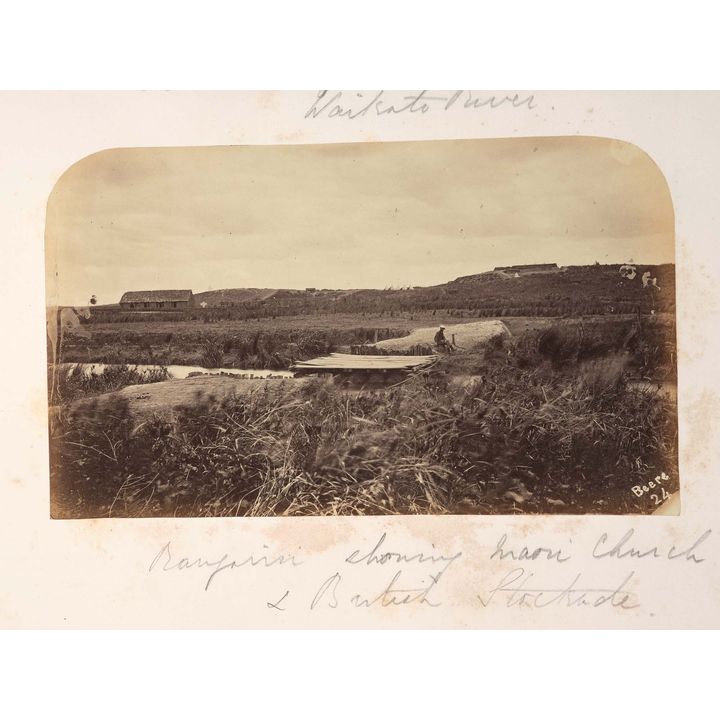Daniel Manders Beere 'Rangiriri Showing Māori Church and British Stockade'