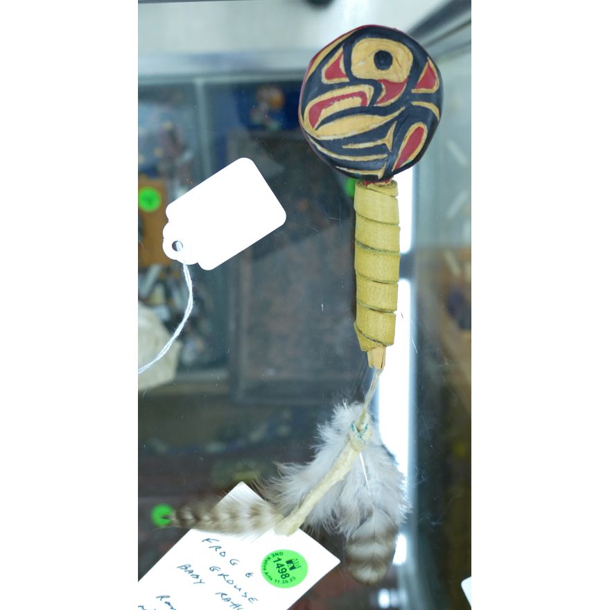 Randy Tait (Nisga'a) Forg & Grouse Baby Rattle Cedar 4.5''