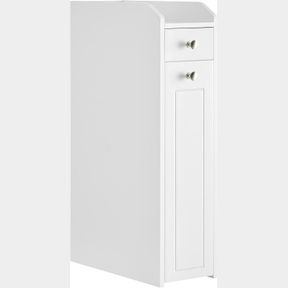 VASAGLE SMALL BATHROOM STORAGE CABINET, SLIM BATHROOM STORAGE ORGANIZER, TOILET PAPER STORAGE CABINET, FOR SMALL SPACES, WHITE UBB