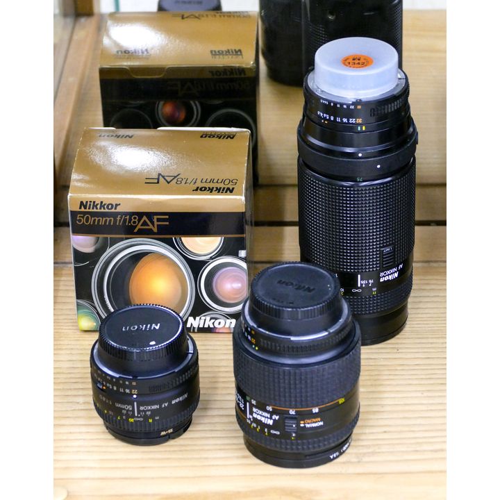 3pc Nikon Nikkor AF Lenses 50mm, 28-105mm, 75-300mm