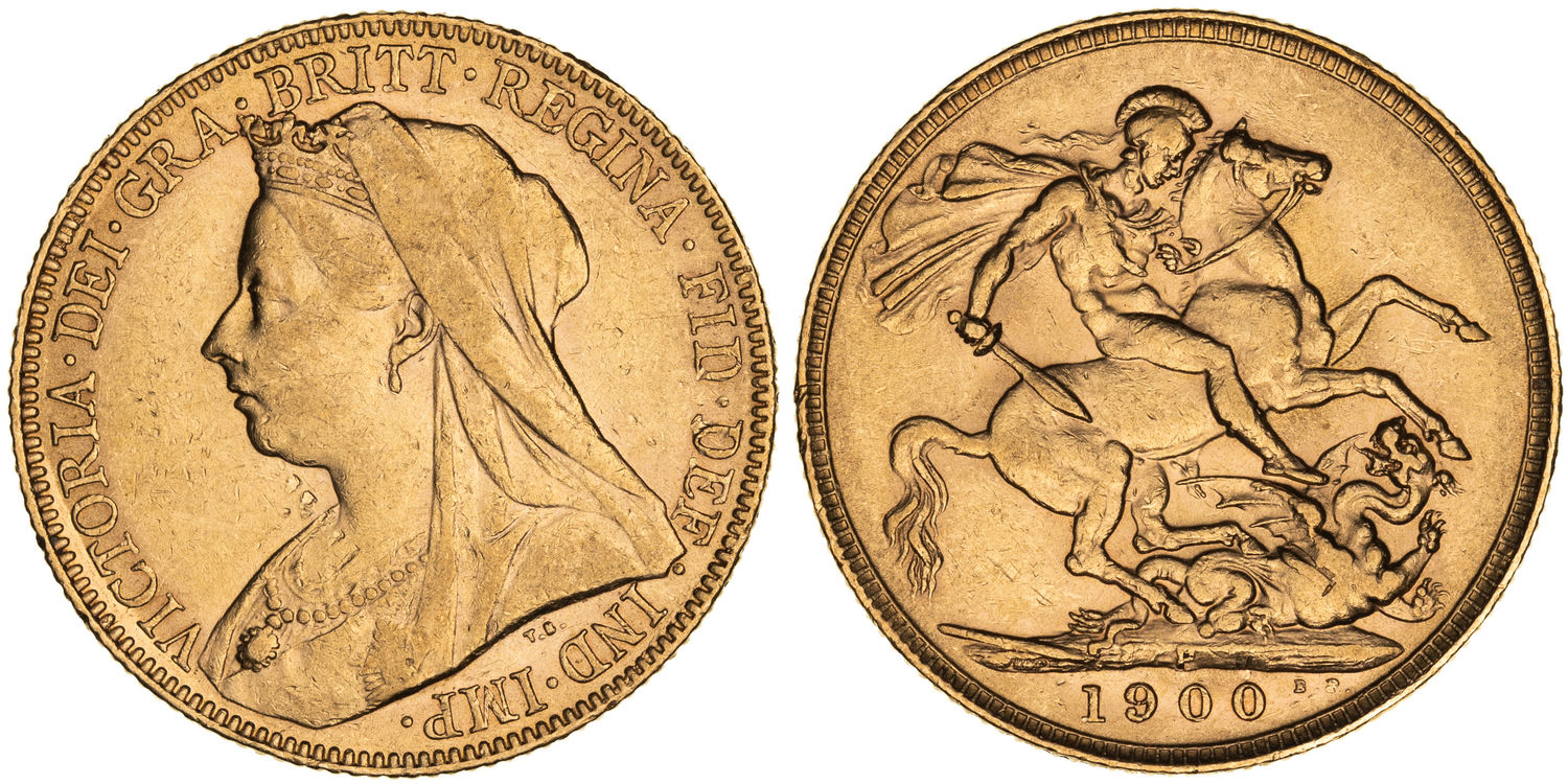 Victoria, St George Reverse, Sovereign, 1900-P, gF