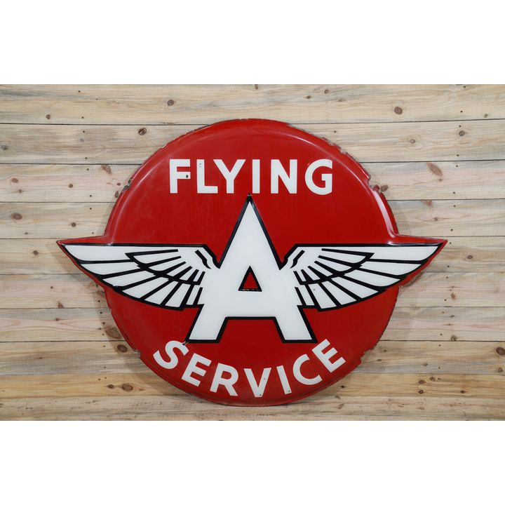 48" Flying A Service Single Sided Porcelain Embossed Sign TAC 7.9