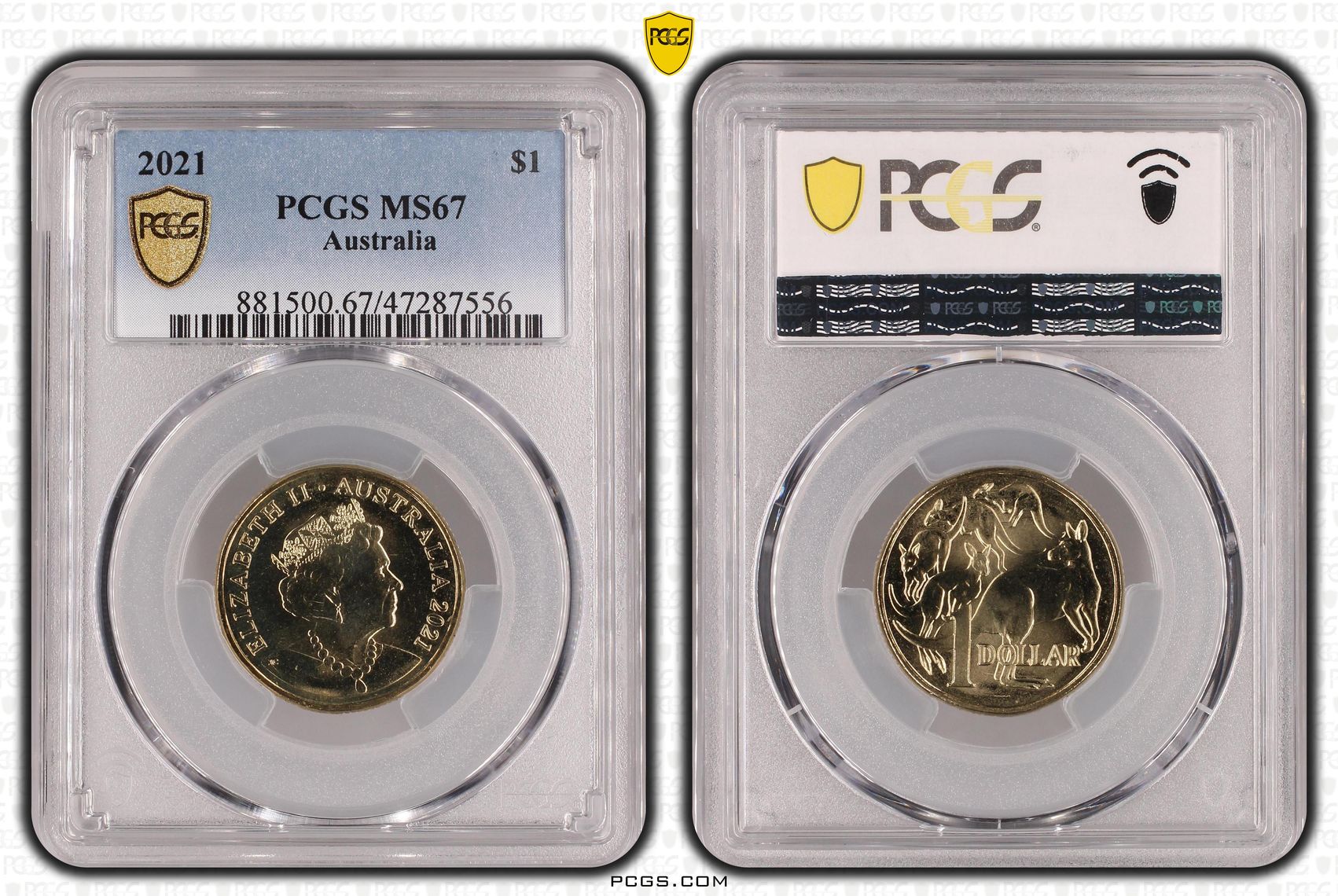 Elizabeth II, One Dollar, 2021, PCGS MS67