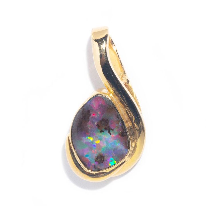 Winton Boulder Opal 18 Carat Gold Pendant,