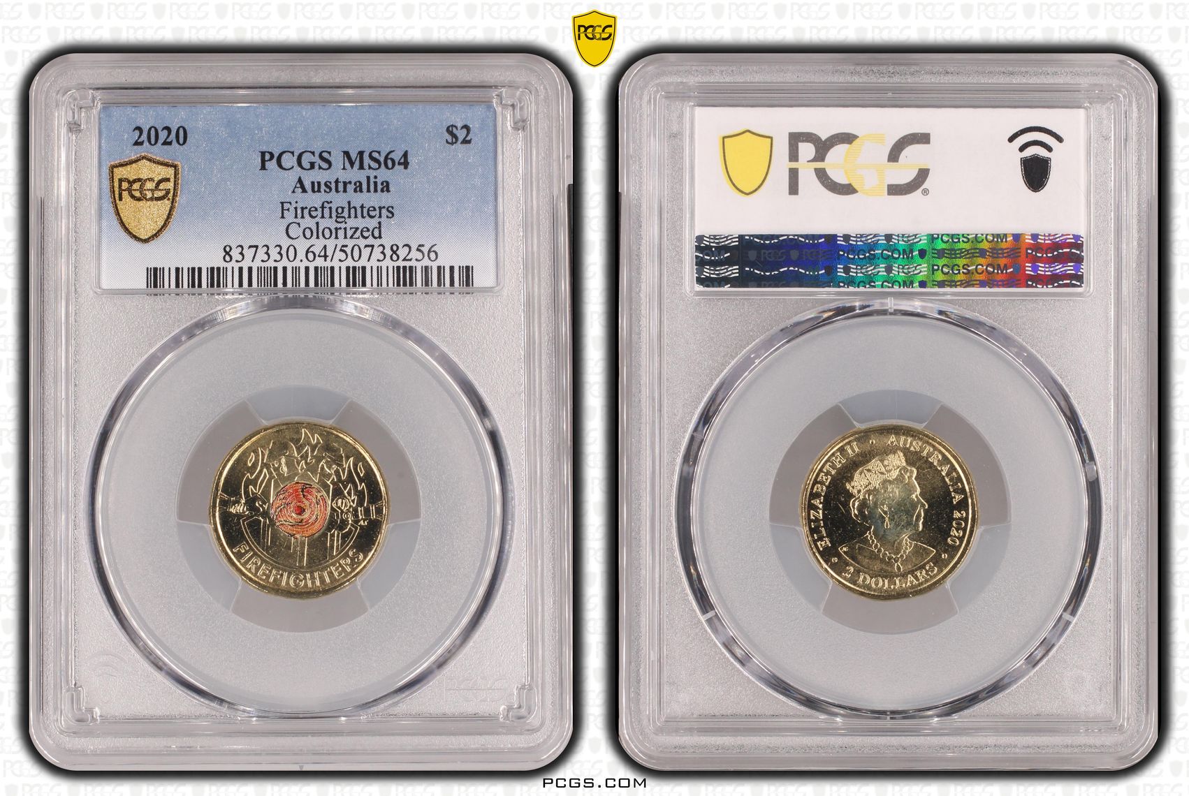 Firefighters Colorized , Two Dollar, 2020, PCGS MS64