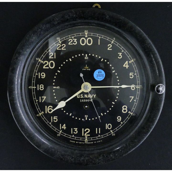 WWII Seth Thomas USN Clock 10'' - Serial #14396-E