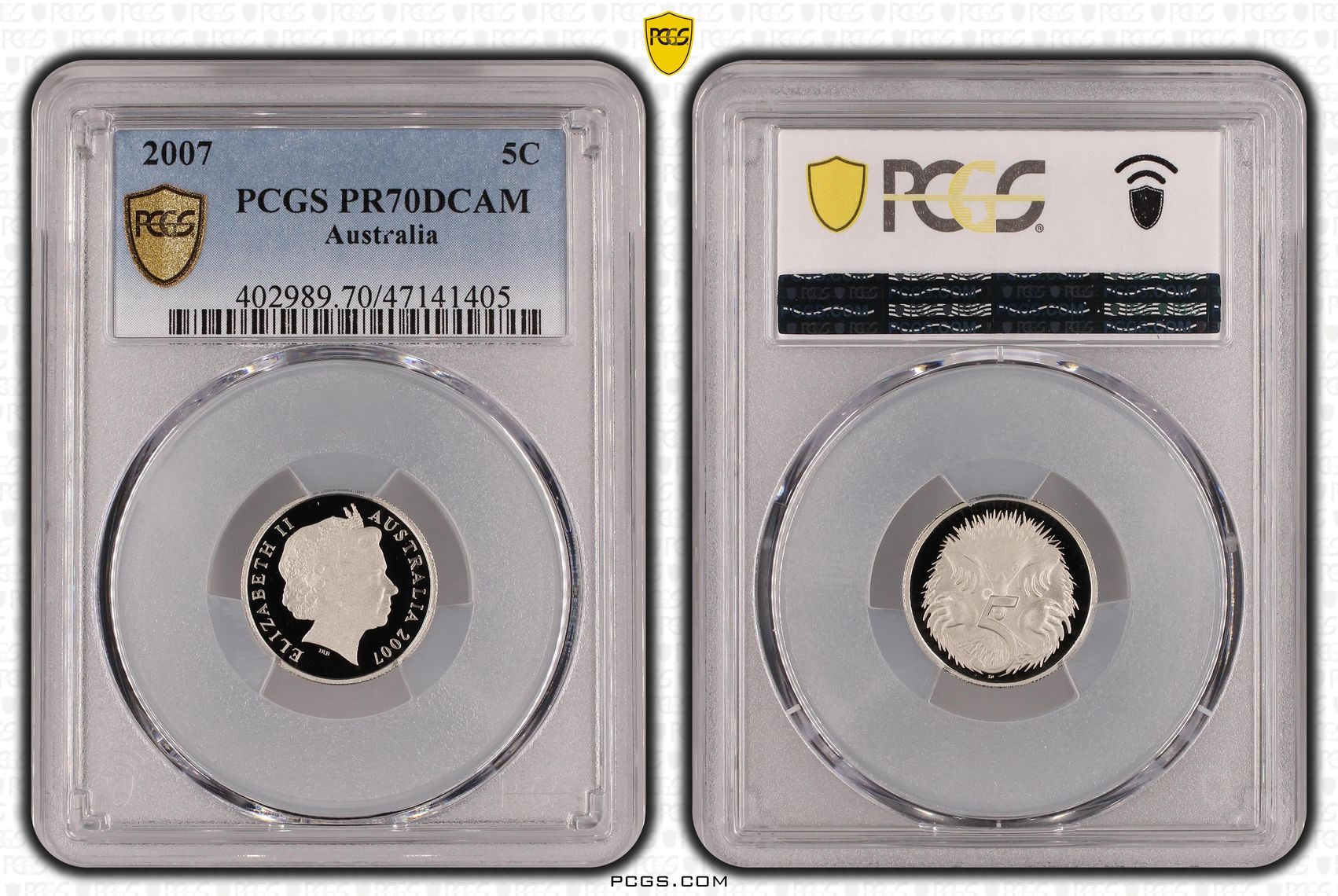 Elizabeth II, Five Cent, 2007, PCGS PR70DCAM