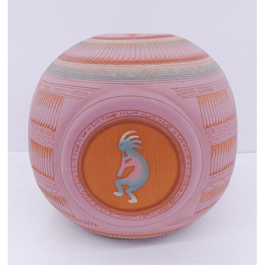 Tom Watchman Navajo Carved Ball Vase- 10''