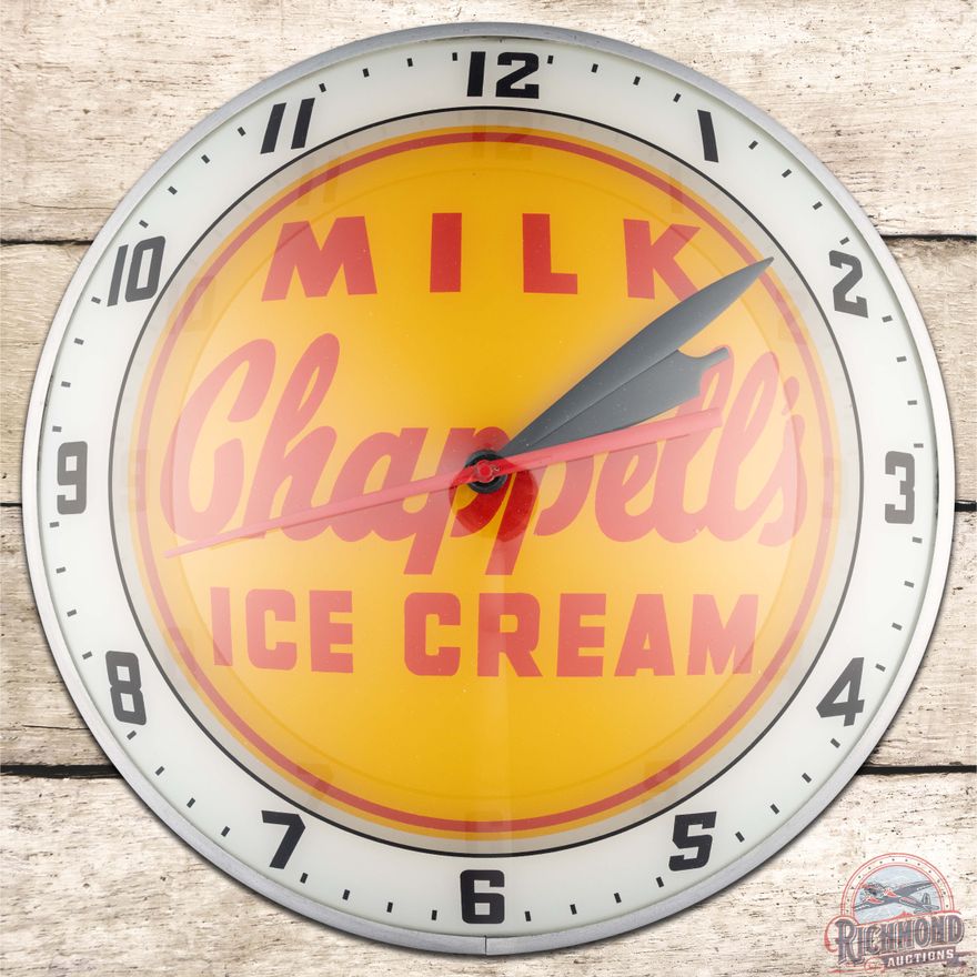 Chappell's Milk Ice Cream 15" Double Bubble Advertising Clock