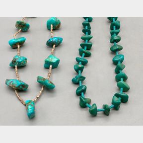 Two Vintage Turquoise And Heishi Necklaces