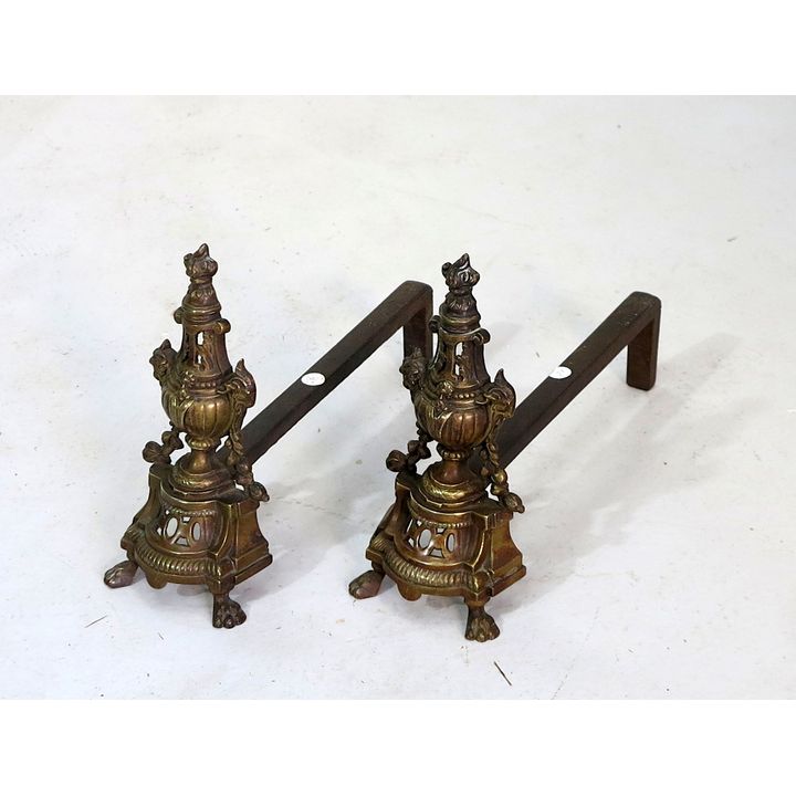 PAIR OF VICTORIAN BRASS ANDIRONS