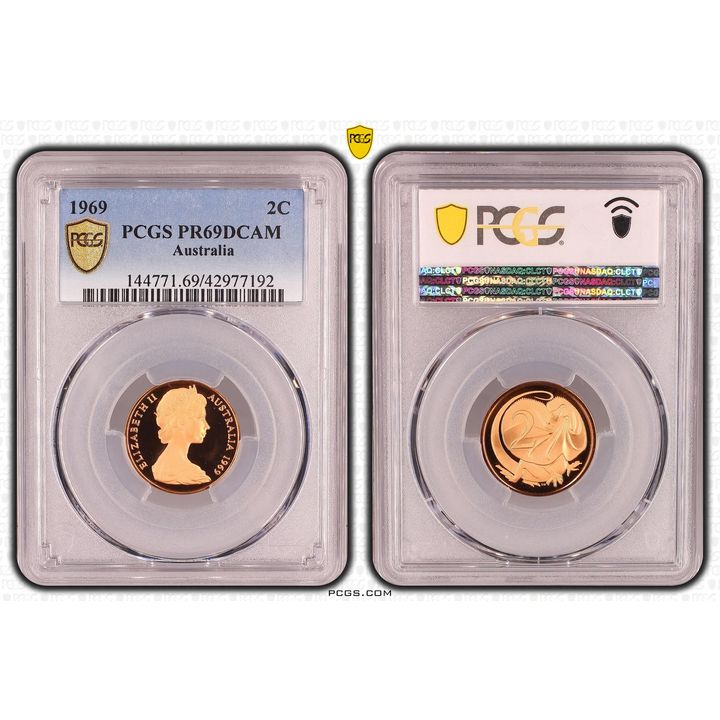 1969 Australian Two Cent, 2c Proof PCGS - PR69DCAM -192