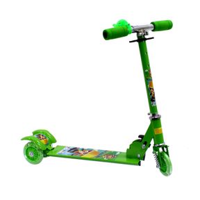 Scooter 3 Wheeled Folding Adjustable Scooter with Light Up Wheel Green |